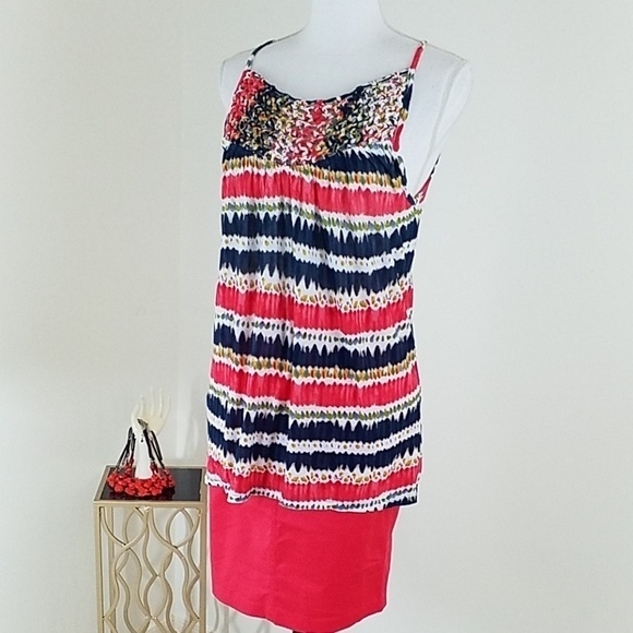 BCBG Paris~Women's Size XXS~Red Combo Shirt NWT. - Picture 5 of 11